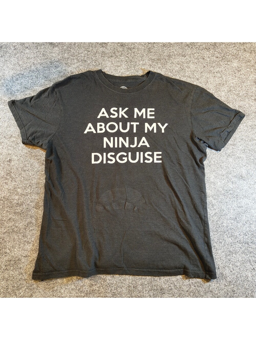 Crazy Dog T Shirts Ask Me About My Ninja Disguise Flip Up Graphic Tee Charcoal L